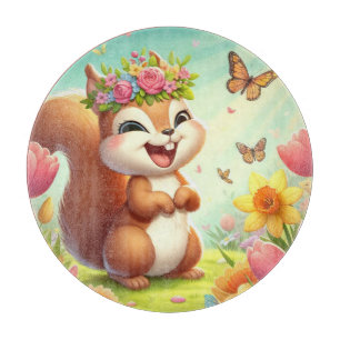 Niedliches, glückliches Eichhörnchen Schneidebrett