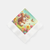 Niedliches, glückliches Eichhörnchen Serviette (Ecke)