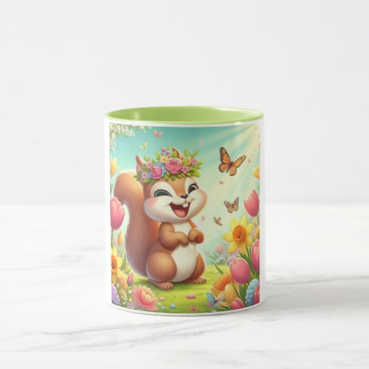 Niedliches, glückliches Eichhörnchen Tasse (Zentrum)