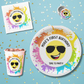 Niedliches glückliches Gesicht, Aviator Brille, Sp Baby T-shirt