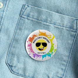 Niedliches glückliches Gesicht, Aviator Brille, Sp Button