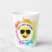 Niedliches glückliches Gesicht, Aviator Brille, Sp Pappbecher (Vorderseite)
