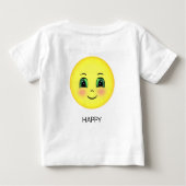 Niedliches glückliches Gesicht Emoji Baby T-shirt (Rückseite)
