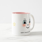 Niedliches glückliches Gesicht mit personalisierte Zweifarbige Tasse (VorderseiteRechts)