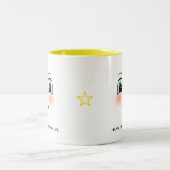 Niedliches glückliches Gesicht mit personalisierte Zweifarbige Tasse (Mittel)