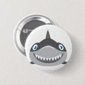 niedliches glückliches Haifischgesicht Button (Vorne & Hinten)