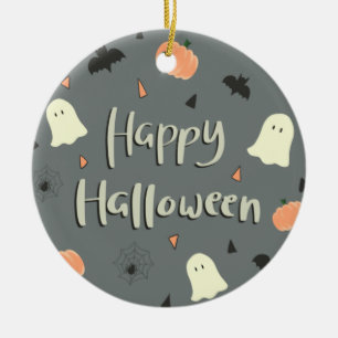 Niedliches glückliches Halloween Keramik Ornament