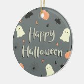 Niedliches glückliches Halloween Keramik Ornament (Links)