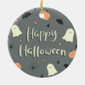 Niedliches glückliches Halloween Keramik Ornament (Hinten)