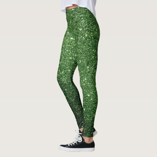 niedliches, glückliches, hellgrünes Glitzer Leggings (Links)