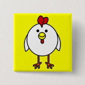 Niedliches glückliches Huhn Button (Vorderseite)