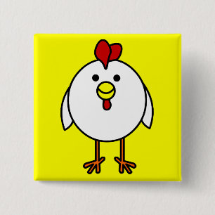 Niedliches glückliches Huhn Button