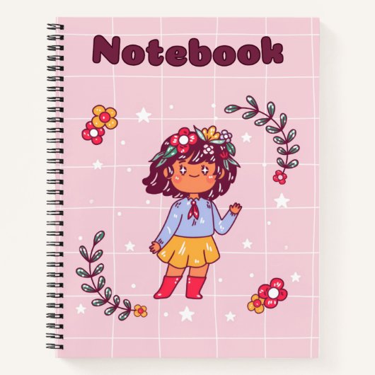 Niedliches glückliches Mädchen 💗 ✨ Notizblock (Vorderseite)