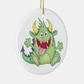 niedliches glückliches Monster Keramikornament (Rechts)