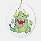 niedliches glückliches Monster Keramikornament (Links)