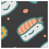 Niedliches glückliches nahtloses Sushimuster auf Stoff (Nahaufnahme)