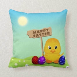 Niedliches glückliches Ostern-Baby-Küken Kissen