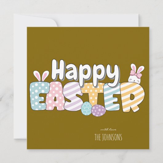 Niedliches glückliches Ostern Feiertagskarte (Vorderseite)