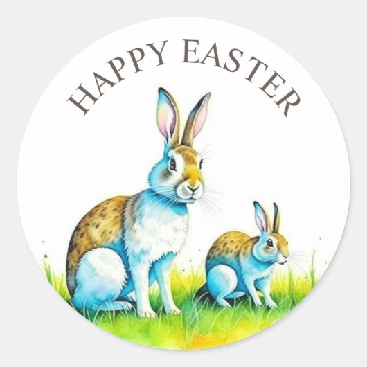 Niedliches glückliches Ostern Runder Aufkleber (Vorderseite)