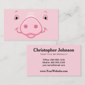 Niedliches glückliches rosa Schwein-Gesicht Visitenkarte (Vorne/Hinten)