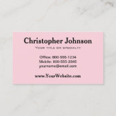 Niedliches glückliches rosa Schwein-Gesicht Visitenkarte (Rückseite)