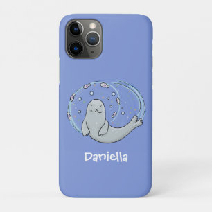 Niedliches glückliches Siegel und Cartoon in Fisch Case-Mate iPhone Hülle