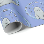 Niedliches glückliches Siegel und Cartoon in Fisch Geschenkpapier (Rolleneckpunkt)