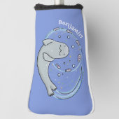 Niedliches glückliches Siegel und Cartoon in Fisch Golf Headcover (Rotieren 90)