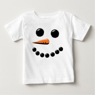 Niedliches glückliches Snowman-Gesichts-festliche Baby T-shirt