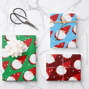 Niedliches Gnom Cartoon Weihnachtswrap Geschenkpapier Set