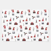 Niedliches Gnome Black and Red Christmas Geschenkpapier Set (Vorderseite 2)