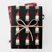 Niedliches Gnome Black and Red Christmas Geschenkpapier Set (Beispiel)