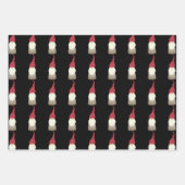 Niedliches Gnome Black and Red Christmas Geschenkpapier Set (Vorderseite)