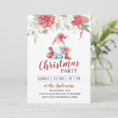 niedliches Gnome Blumenwedel Weihnachtswinterfest Einladung (Stehend Vorderseite)