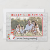 Niedliches Gnome Custom Foto Rustikale Weihnachten (Vorderseite)