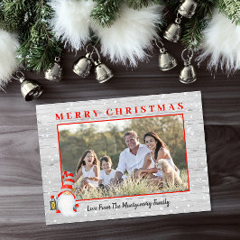 Niedliches Gnome Custom Foto Rustikale Weihnachten