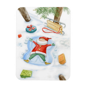 Niedliches Gnome, farbiges Aquarell Magnet
