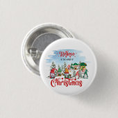 Niedliches Gnome feiert Weihnachtsfeiertag Button (Vorne & Hinten)