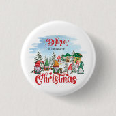 Niedliches Gnome feiert Weihnachtsfeiertag Button (Vorderseite)
