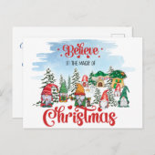 Niedliches Gnome feiert Weihnachtsfeiertag Feiertagspostkarte (Vorne/Hinten)