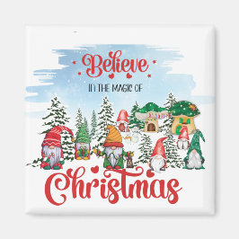 Niedliches Gnome feiert Weihnachtsfeiertag Magnet