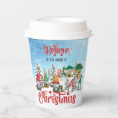 Niedliches Gnome feiert Weihnachtsfeiertag Pappbecher (Vorderseite)