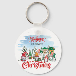 Niedliches Gnome feiert Weihnachtsfeiertag Schlüsselanhänger