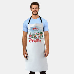 Niedliches Gnome feiert Weihnachtsfeiertag Schürze
