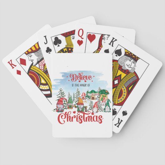 Niedliches Gnome feiert Weihnachtsfeiertag Spielkarten (Rückseite)