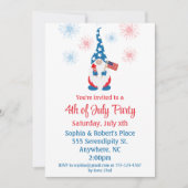 Niedliches Gnome-Feuerwerk am 4. Juli Einladung (Vorderseite)