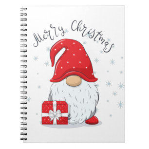 Niedliches Gnome Frohe Weihnachten. Notizblock