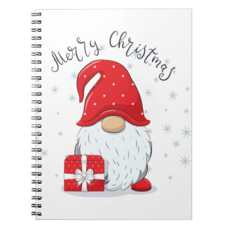 Niedliches Gnome Frohe Weihnachten. Notizblock