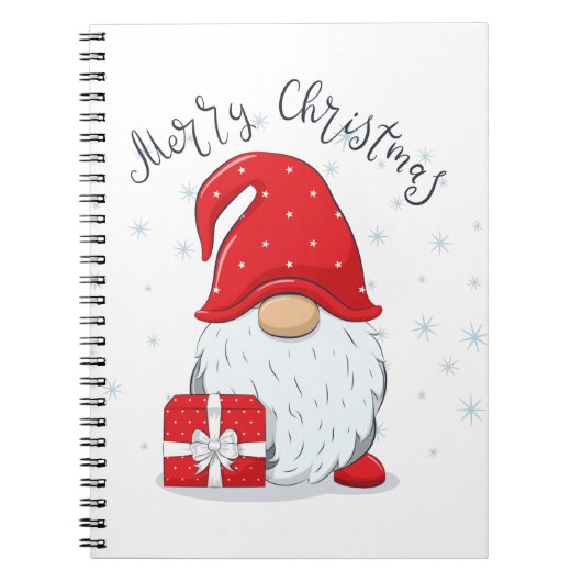 Niedliches Gnome Frohe Weihnachten. Notizblock (Vorderseite)