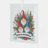 Niedliches Gnome für die Weihnachtsfeier. Ornament Aus Glas (Vorderseite links)